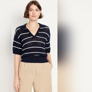 Old Navy Striped Cotton V-Neck Sweater